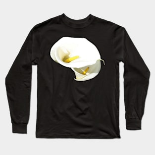 Beautiful White Calla Flowers Cut Out Long Sleeve T-Shirt